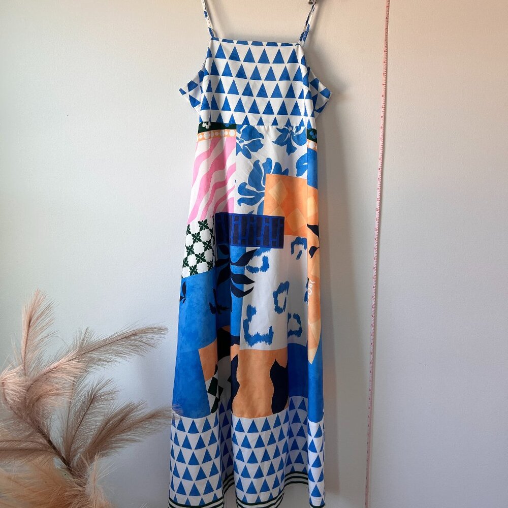 Sunday Up, Italian Summer Style Long Cami Dress | Spaghetti Strap | Size L